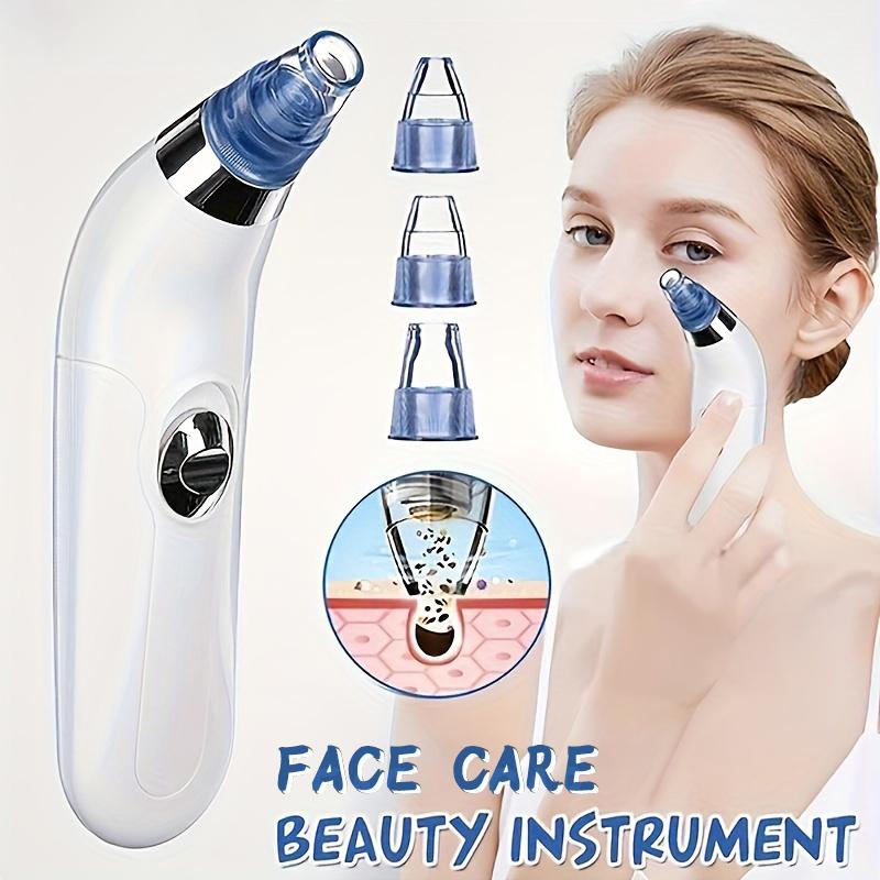 Hot-selling new blackhead remover pore vacuum, with 4 suction heads, 3 suction strengths, USB rechargeable, a facial acne extraction tool.