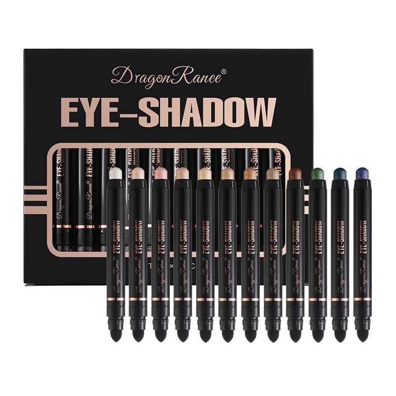 Long Lasting Eyeshadow Pencil Set, 12pcs box High Pigmented Eye Shadow Pen, Colorful Eye Makeup Products for All Styles and Occasions