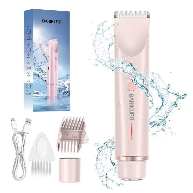 Halloween, Christmas Electric Bikini Trimmer for Women, Rechargeable 2 in 1 Body & Facial Hair Removal for Winter Gift, Waterproof Wet & Dry Use Trimmer for Women, Halloween Christmas Gift, Fall Essentials