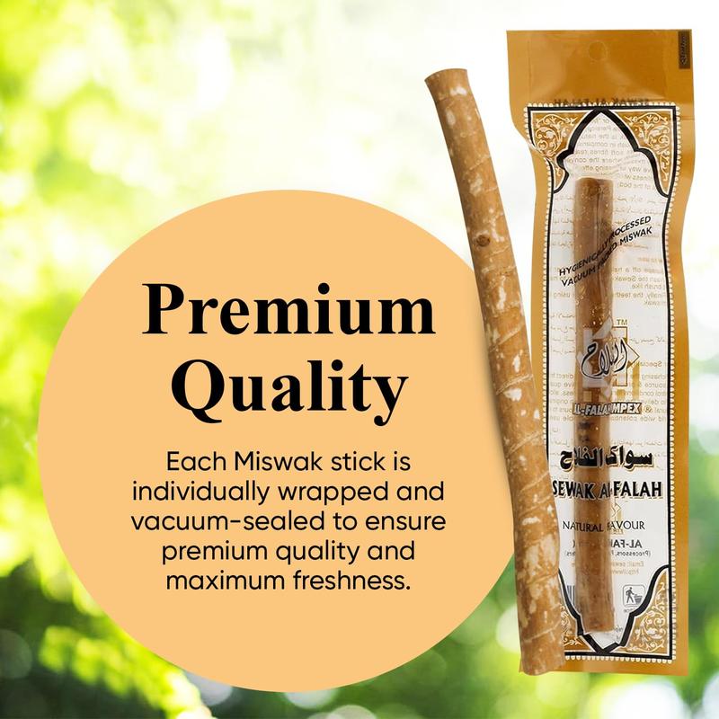 (12 Pack) Thin Sewak Al-Falah Miswak Natural Toothbrush Thin Sticks Oral Daily