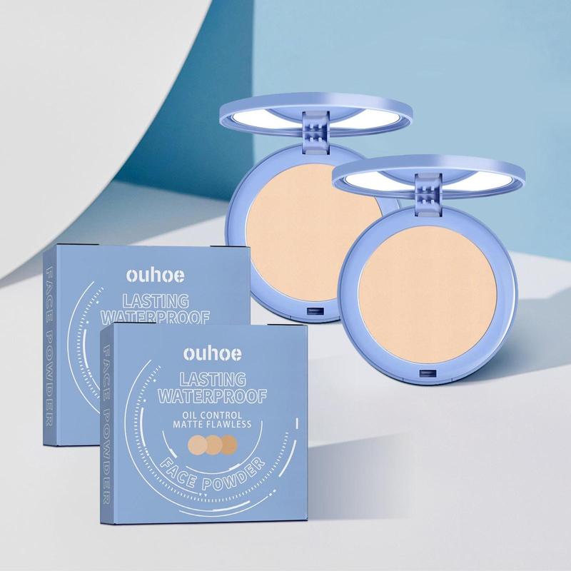 Long Lasting Pressed Powder, 2 Counts set Oil Control Makeup Setting Powder, Smooths Skin & Completes Makeup, Suitable for All Skins,  Blurring Setting Powder