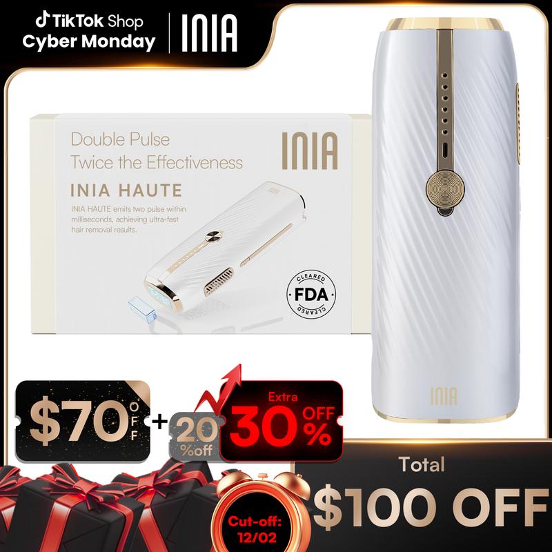 [Cyber Monday Exclusive] INIA HAUTE Double-Pulse IPL Laser Hair Removal Device, FDA Cleared, 2-Year Warranty, Perfect Gift Season Pick