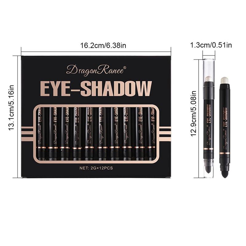 Long Lasting Eyeshadow Pencil Set, 12pcs box High Pigmented Eye Shadow Pen, Colorful Eye Makeup Products for All Styles and Occasions