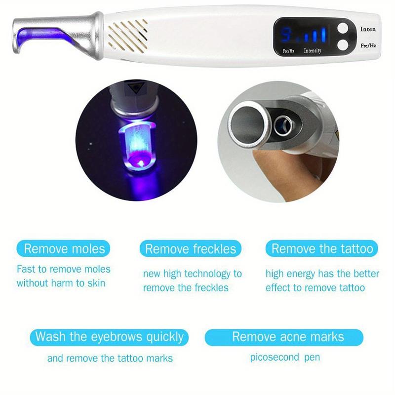 Blue Lighting Spot Remover Pen, Adjust The Strength of The Electric Spot Remover Pen to Reduce Freckles Portable Melanin Decomposition Remove Black Spots for a (US Plug)