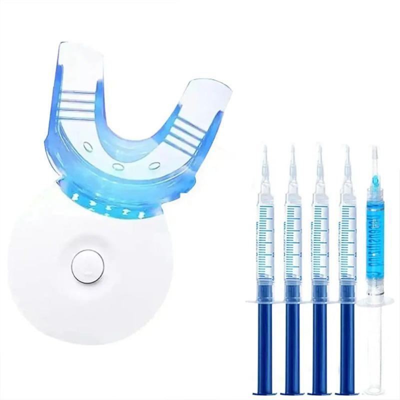 Teeth Brightening Kit, Home Wireless Teeth Lightening Kit with Led Blue Light Accelerator & 4 Dental Brightening Gels & 1 Desensitizing Gel