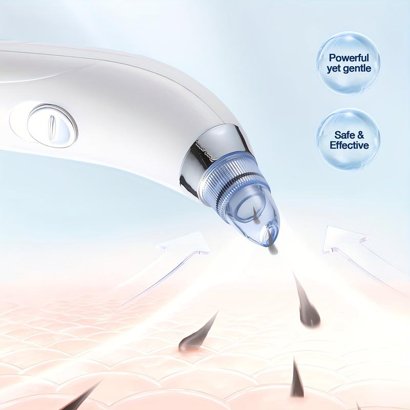 Hot-selling new blackhead remover pore vacuum, with 4 suction heads, 3 suction strengths, USB rechargeable, a facial acne extraction tool.