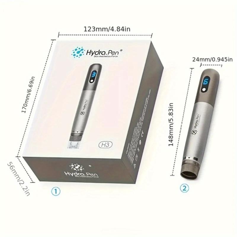 Dr.Pen Hydra Pen H3 With 12pcs Round nano replacement cartridges  Professional Automatic Wireless  water light introduction pen Adjustable Liquid Output, Leakproof Design （Needle length 0.1mm）