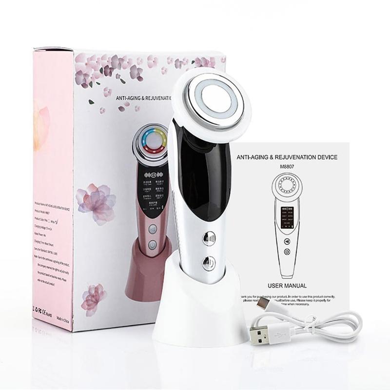 7 in 1 Radiofrequency Nano Light Facial Massager, Microcurrent Lift, Vibrating Facial Skin Rejuvenation Skin Care Beauty Tool