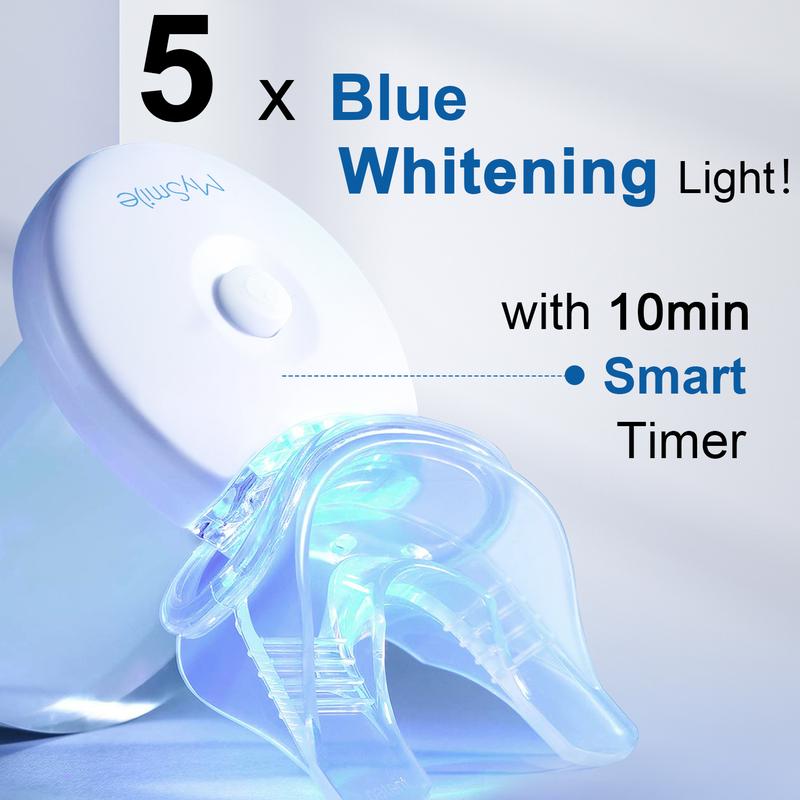 MySmile 5x LED Light Teeth Whitening Kit with Remineralizing Gels Bundle Oral Tooth Whitening