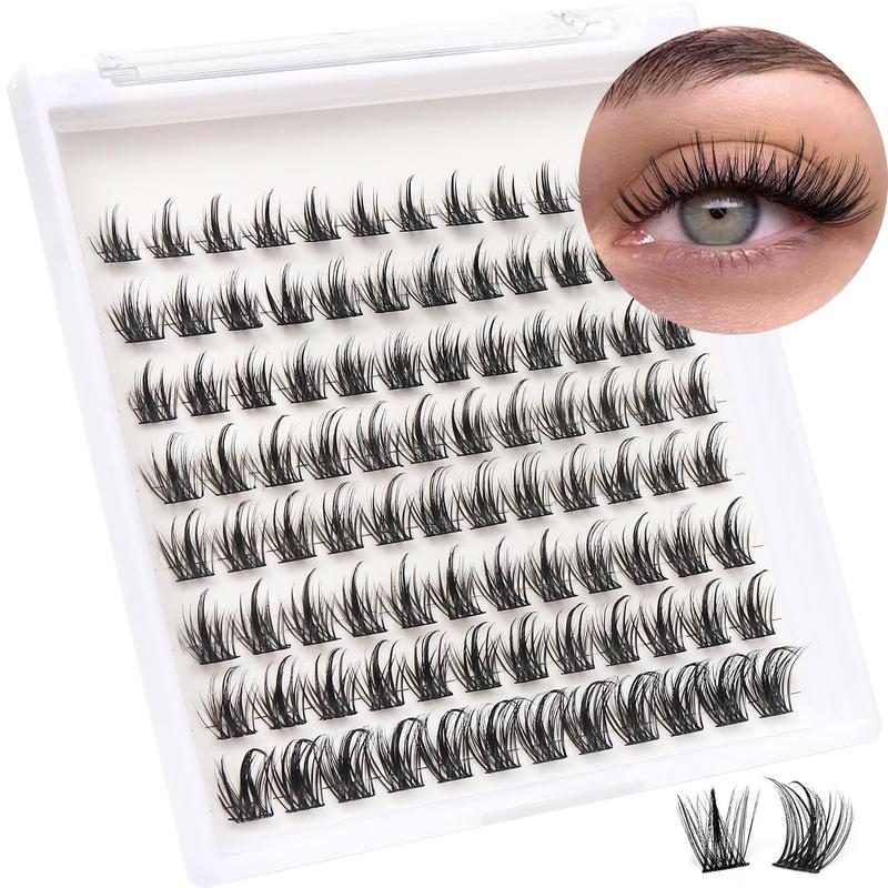 DIY Eyelash Extensions Kit, 96pcs Lash Clusters, Wispy False Eyelashes, C D Curl Individual Lash Extensions, 8-16mm Mega Fluffy Eyelash Clusters for Summer Back To School Gifts, Christmas Gift