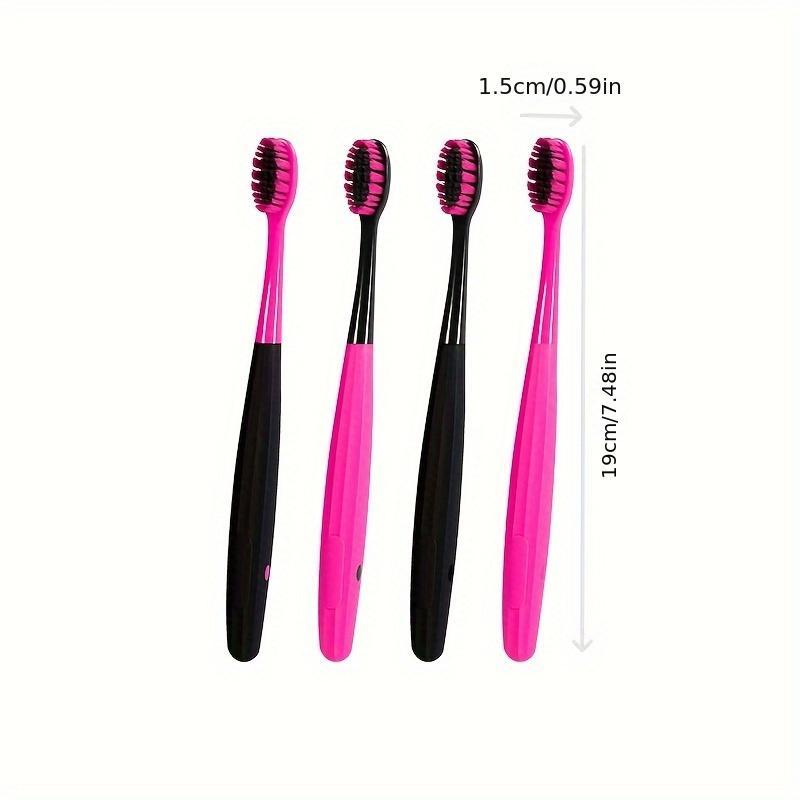 Trendy Dopamine Series Toothbrush Set, 4 Counts box Portable Toothbrush with Soft Bristles, Oral Care Tool for Home & Travel