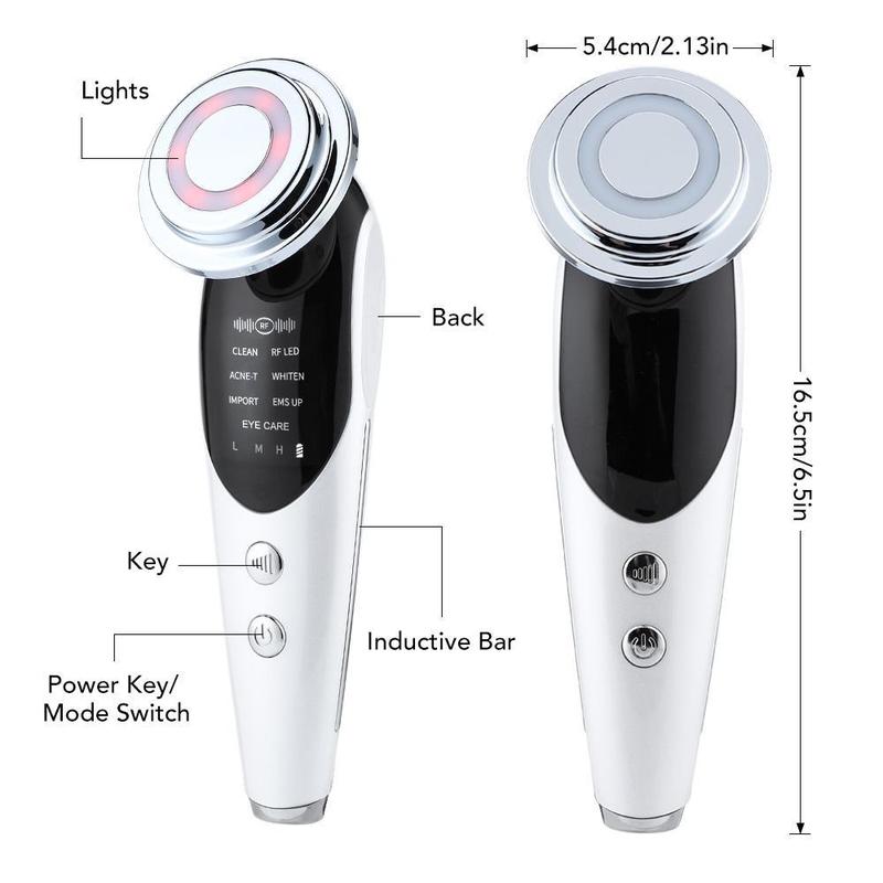 7 in 1 Radiofrequency Nano Light Facial Massager, Microcurrent Lift, Vibrating Facial Skin Rejuvenation Skin Care Beauty Tool