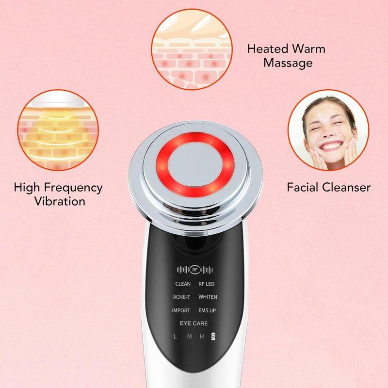 7 in 1 Radiofrequency Nano Light Facial Massager, Microcurrent Lift, Vibrating Facial Skin Rejuvenation Skin Care Beauty Tool