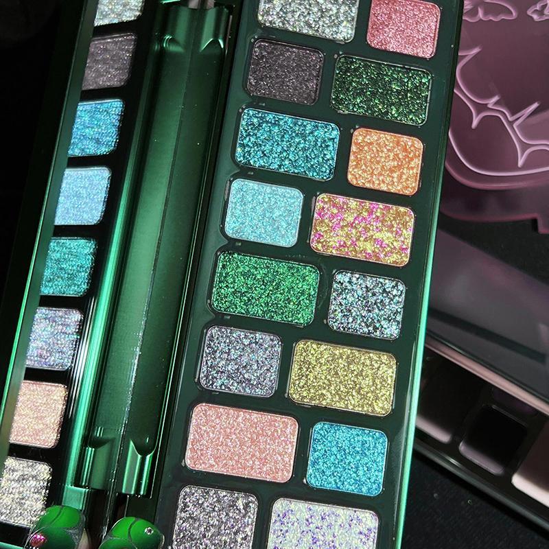 16 Color Glitter Eyeshadow Palette, Shimmering High Pigmented Eye Shadow Palette, Colorful Eye Makeup Products for All Styles and Occasions, Girlfriend Gift, Christmas Gift