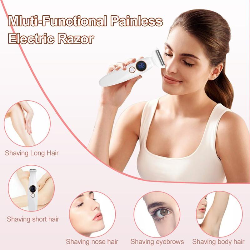 5 in 1 Electric Shaver and Razor for Women, IPX7 Waterproof Portable Hair Removal Machine, Cordless Hair Trimmer, Body and Facial Epilator, Painless Trimming of Pubic Hair, Face