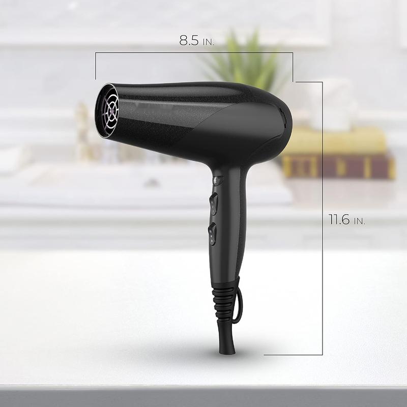 Damage Protection Hair Dryer with Ceramic + Ionic + Tourmaline Technology, Black, 3 Piece Set