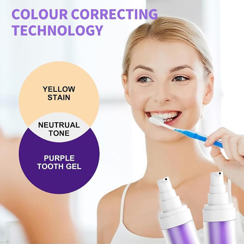 Hanywil V34 Purple Toothpaste for Teeth Whitening , Purple Toothpaste Whitening, smilekit V34 Color Corrector Serum, Stain Removing smilekit 30-90ML