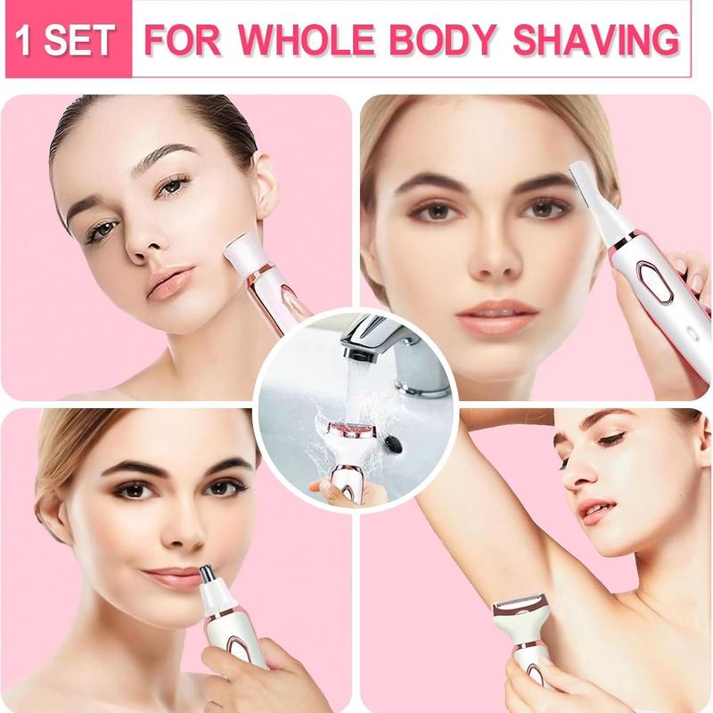 4 in 1 Electric Shaver for Women, 1 Set Portable Rechargeable Hair Removal Shaver, Automatic Body Hair Trimmer, Hair Removal Tool for Women, Body Hair Shaver, Personal Care Appliances