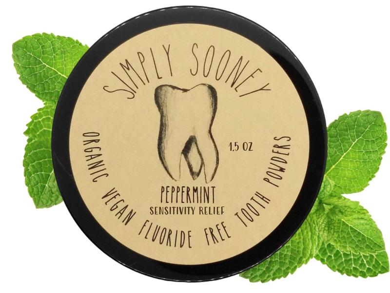 Vegan Mineral Tooth Powder I Organic Ingredients I Fluoride Free I  1.5oz Brush Oral