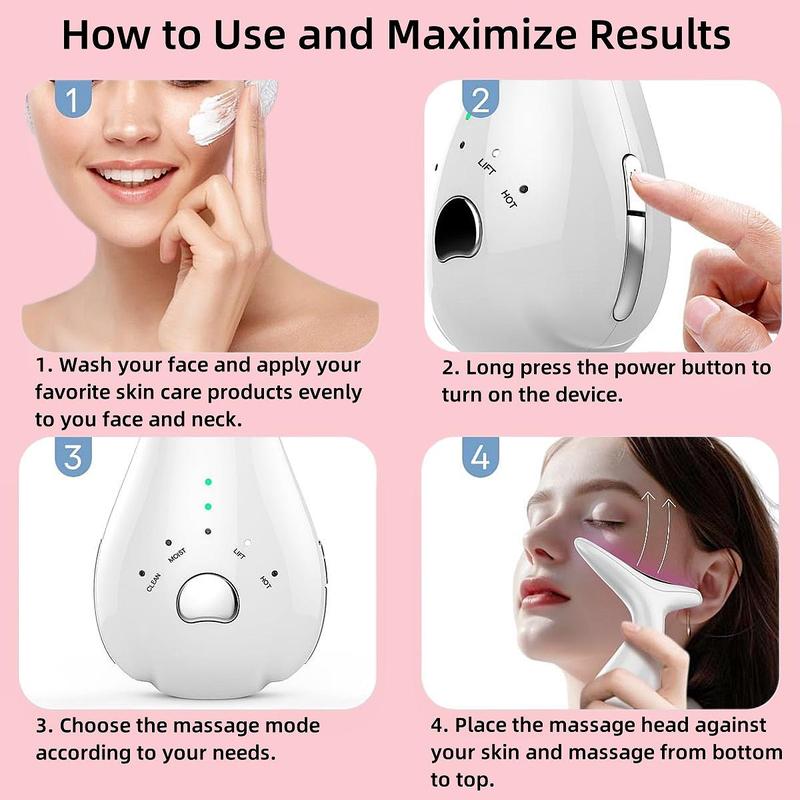 Facial Massager, Neck Massager for Christmas Gift, Facial & Neck Massager Tool, Electric Neck Face Lifting Tool, Facial & Neck Skin Care Tool, Gifts for Women