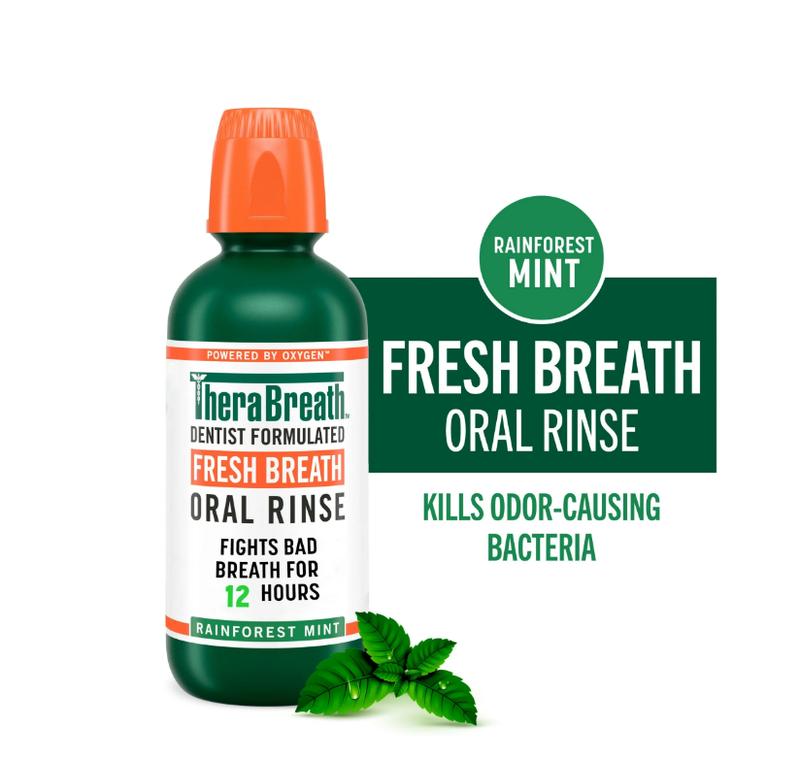 TheraBreath Fresh Breath Mouthwash, Rainforest Mint, Alcohol-Free Mouthwash for Adults, 16 fl oz-therabreath fresh breath mouthwash Oral Restore