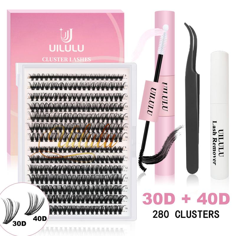 UILULU DIY  Extension Kit Individual  Cluster D Curl Eyelash Set (0.07D-9-16MM Kit）