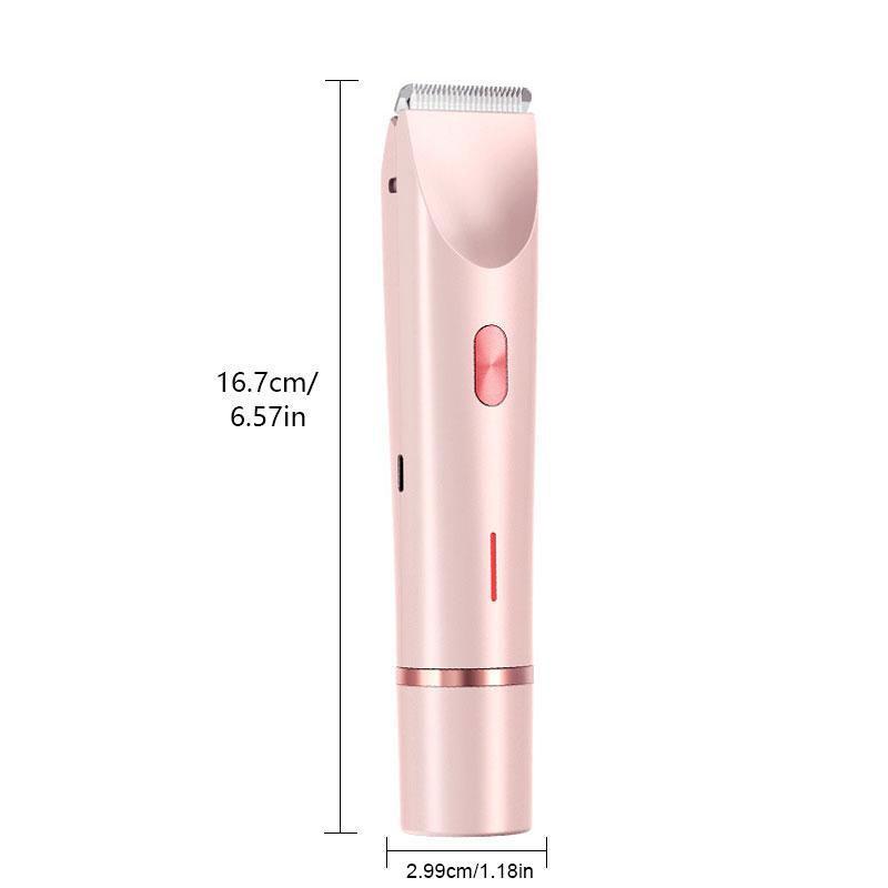 Electric Hair Removal Tool, 1 Box 2 in 1 Waterproof Rechargeable Hair Trimmer Shaver for Pubic Bikini Armpits Legs Arms Body Face, Women's Hair Removal Tool