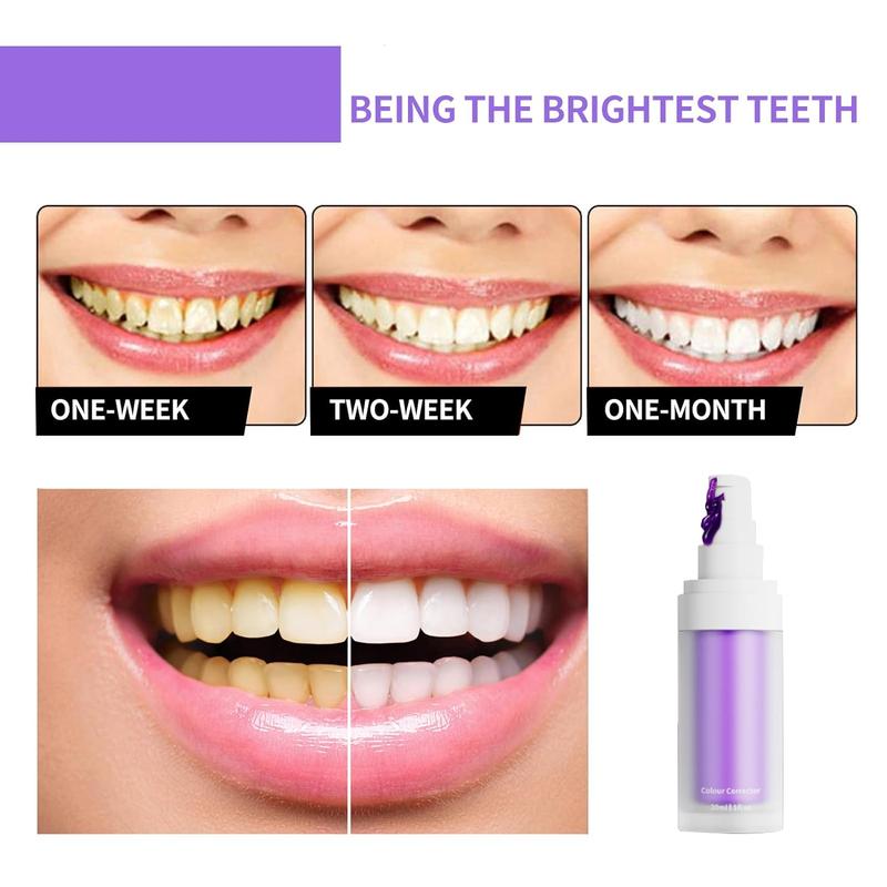 Hanywil V34 Purple Toothpaste for Teeth Whitening , Purple Toothpaste Whitening, smilekit V34 Color Corrector Serum, Stain Removing smilekit 30-90ML