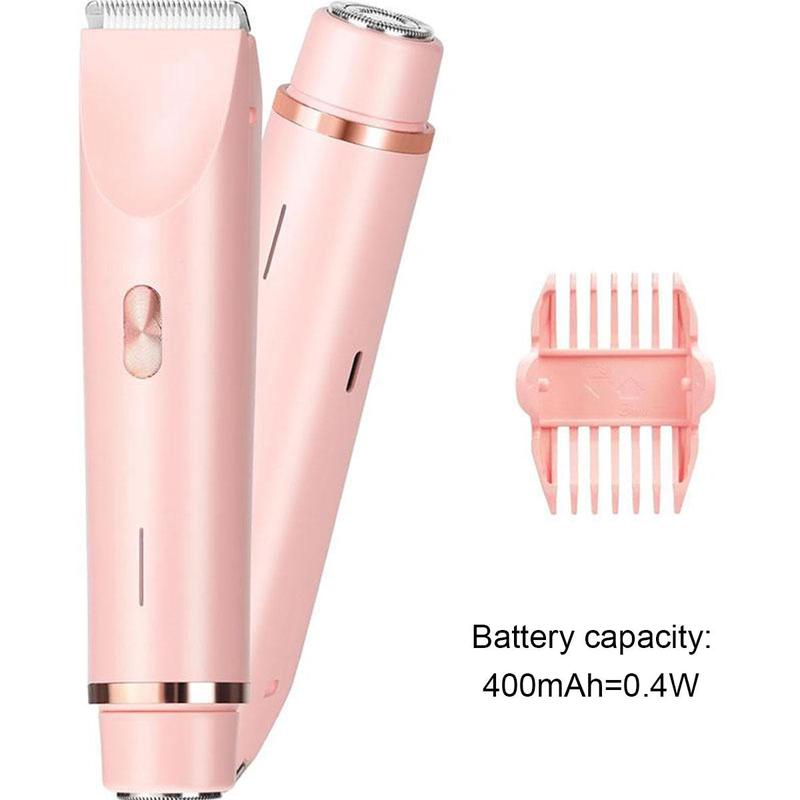 Electric Hair Removal Tool, 1 Box 2 in 1 Waterproof Rechargeable Hair Trimmer Shaver for Pubic Bikini Armpits Legs Arms Body Face, Women's Hair Removal Tool