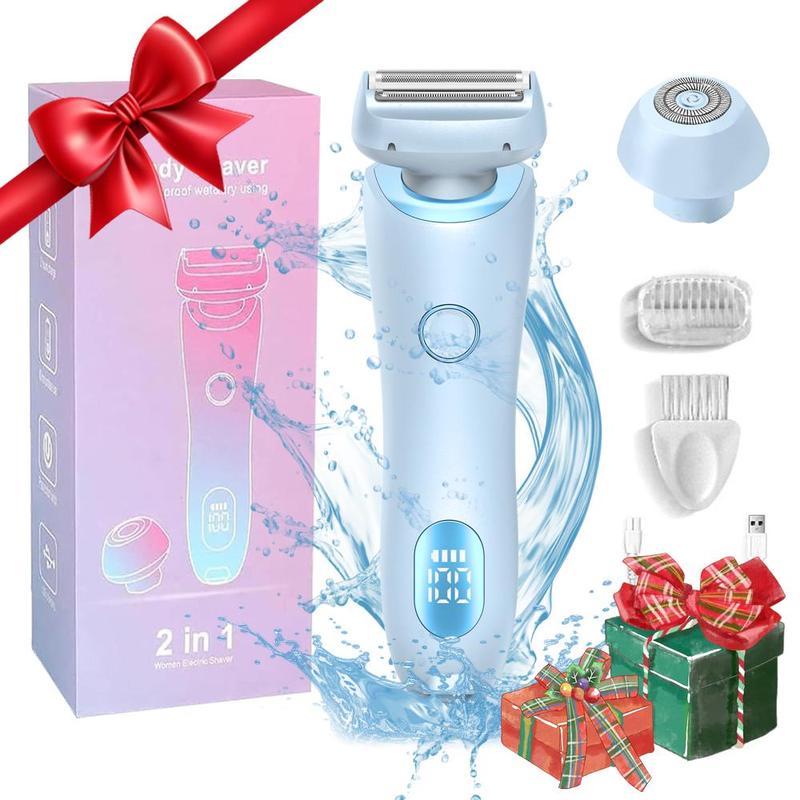 Electric Shaver for Women, 1 Set Wet & Dry Portable Body Hair Trimmer, Lady Hair Remover, Women's Electric Razor for Legs Underarm Face Bikini Line, Christmas Gift