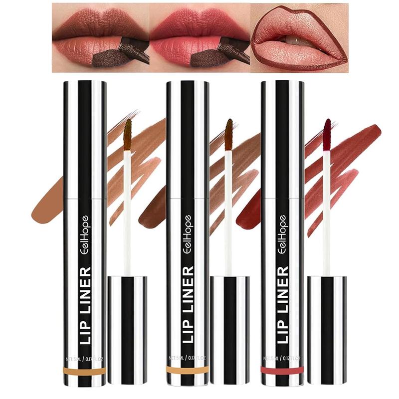 3Pcs Removable Lip Liner Set,Pencil-Peel Off Lip Liner Tattoo,Long Lasting Peel Off Lip Stain Matte Waterproof Lip Liner Pencil for Womem (3, a)