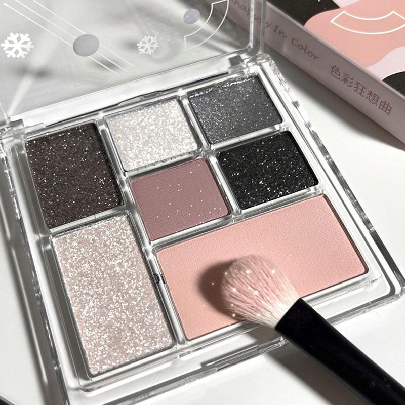 7 in 1 Multicolor Shimmer Eyeshadow Palette, High Pigmented Long Lasting Easy Coloring Eye Shadow Powder, Colorful Eye Makeup Products For All Styles And Occasions, Christmas Gift