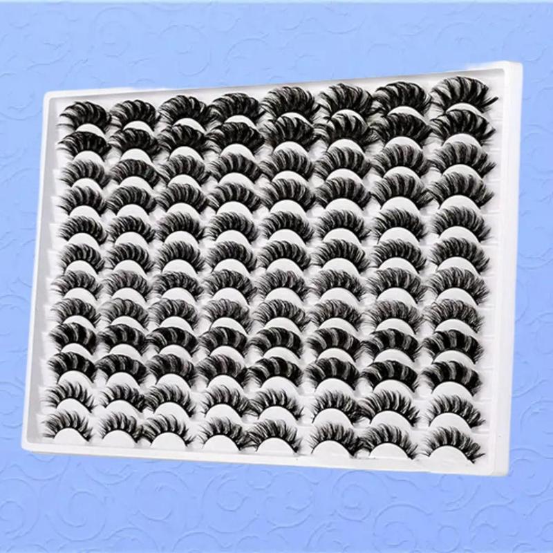 Mixed Fluffy Curly Fake Eyelashes (48 Pairs), Eye-catching Thick 5D Wispy Strip False Eyelashes, Eyelashes Extensions Suitable for Work, Dating, Queuing, Stage, and Multiple Occasions