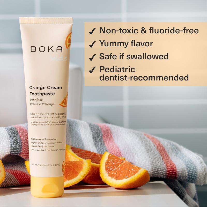 Orange Cream n-Ha Toothpaste Oral Vanilla  boka toothpaste flouride  free