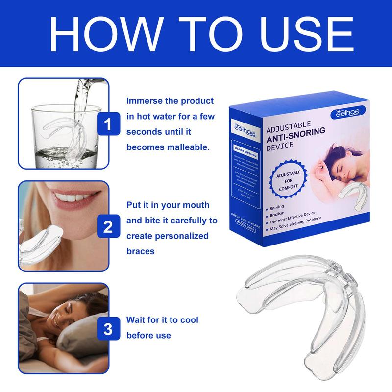 Anti-snoring Teeth Guard, 1 Box 2 Boxes Reusable Nighttime Teeth Grinding Guard, Oral Care Product for Men & Women