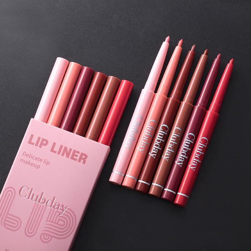 Waterproof Long Lasting Lip Liner Set, 6 Counts box Matte Lip Pencil, Easy Coloring Lipstick Pen, Suitable for All Skins, Christmas Gift