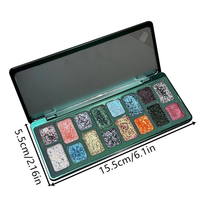 16 Color Glitter Eyeshadow Palette, Shimmering High Pigmented Eye Shadow Palette, Colorful Eye Makeup Products for All Styles and Occasions, Girlfriend Gift, Christmas Gift