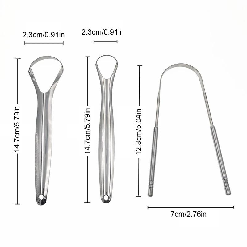 3Pcs Tongue Scrappers Stainless Steel Tongue Scraper Tounge Scraper Cleaner for Adults and Kids Portable Tongue Cleaner