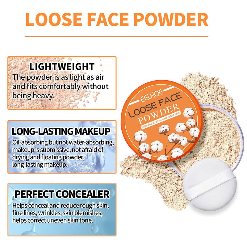 Loose Powder Waterproof,Long-lasting Oil Control,Even Skin Tone,LightWeight,Make Up Setting For Women&Girls Flawless Makeup