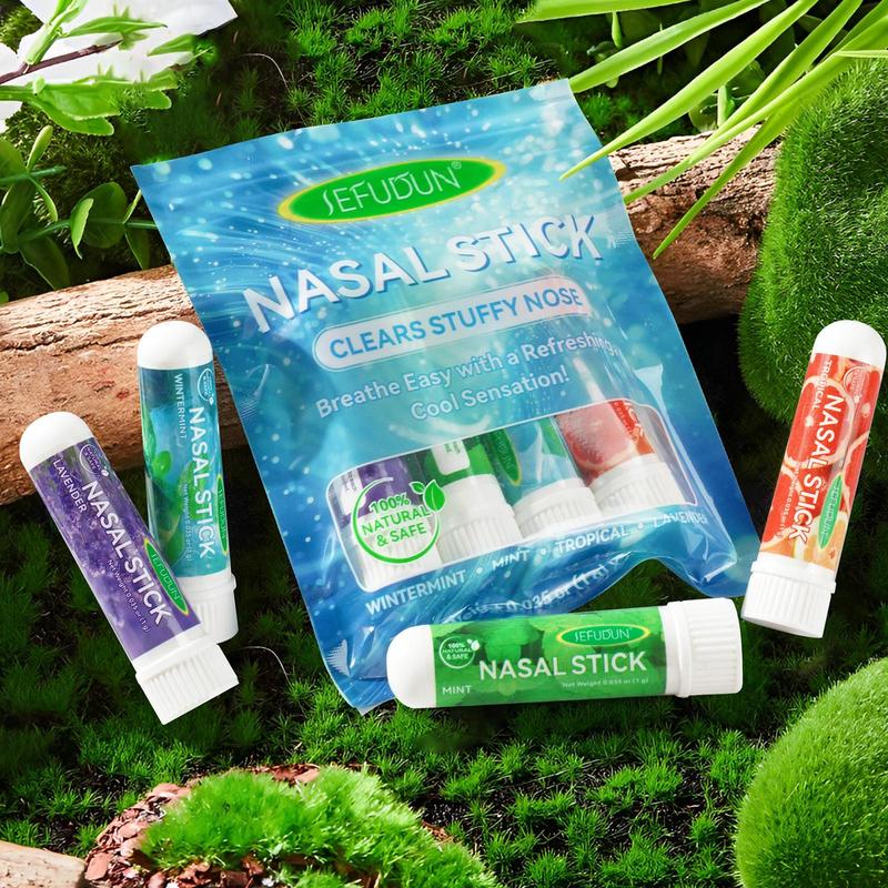 Nasal Stick, 4 Counts bag Refreshing Nasal Suction Stick, Quick Refreshment, Easy To Carry, Prevents Sleep, and Breathes Fresh Air