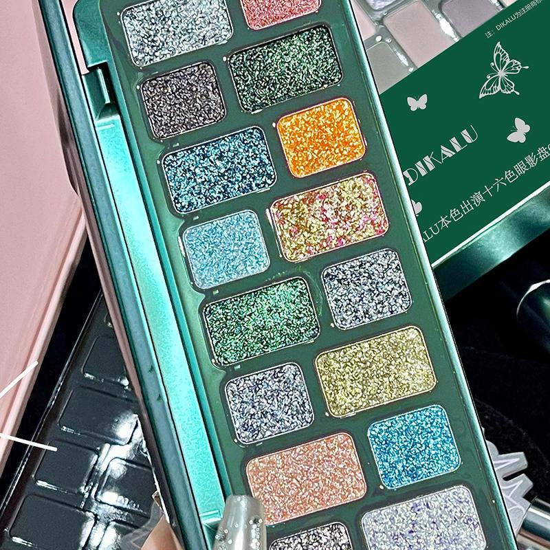 16 Color Glitter Eyeshadow Palette, Shimmering High Pigmented Eye Shadow Palette, Colorful Eye Makeup Products for All Styles and Occasions, Girlfriend Gift, Christmas Gift