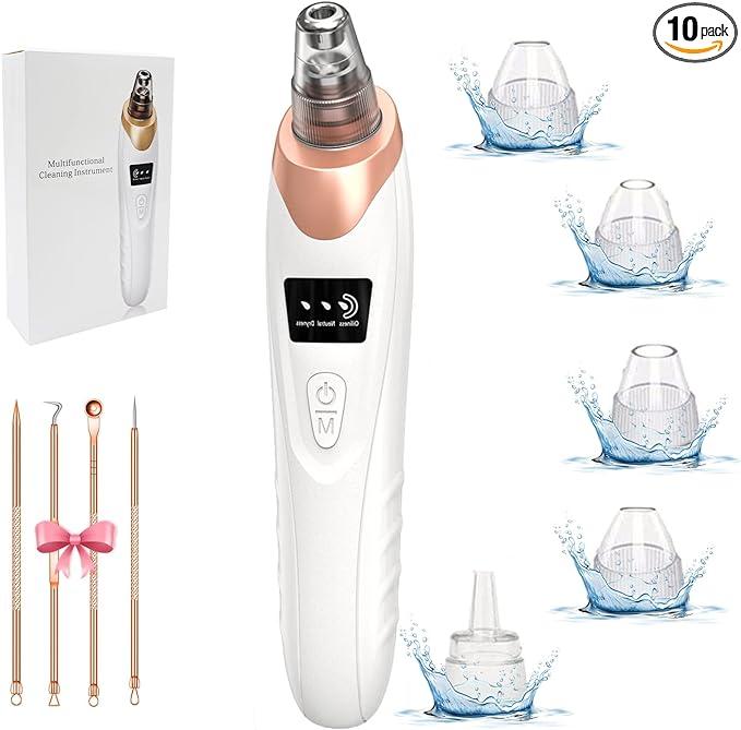 2024 Newest Blackhead Remover Pore Vacuum,Facial Pore Cleaner-5 Suction Power,5 Probes,USB Rechargeable Blackhead Vacuum Kit Electric Acne Extractor Tool nose vacuum electric acne