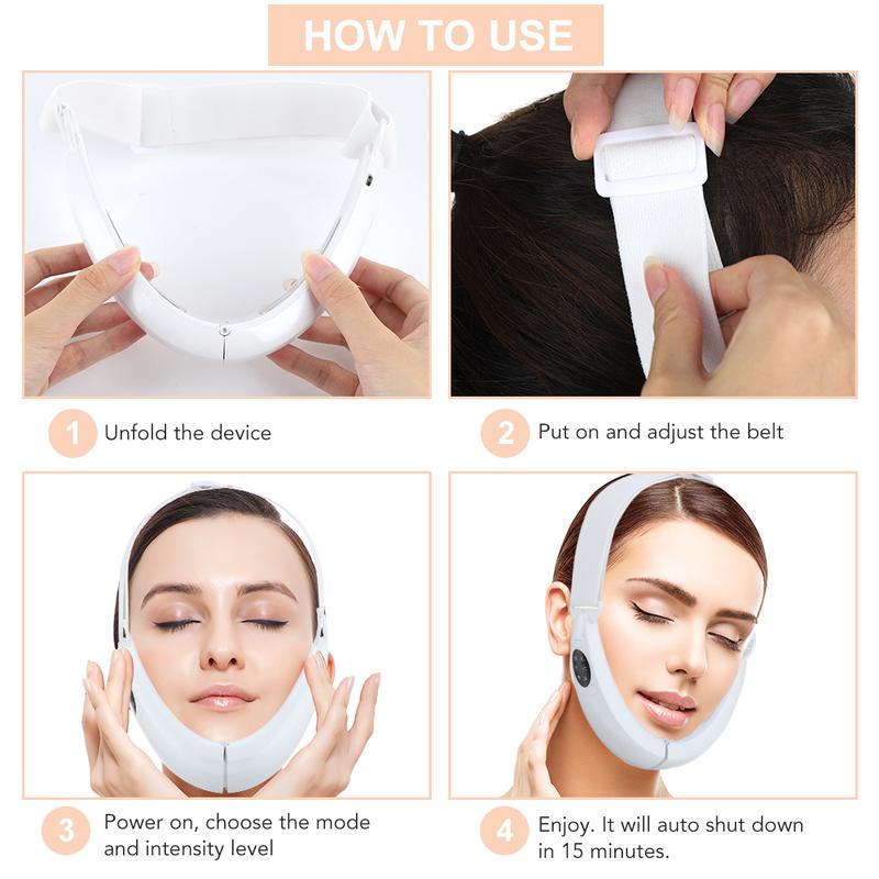 V-Line Up Face Lifting Belt 5 Modes Face Slimming Vibration V Face Massager  Facial Beauty Instrument