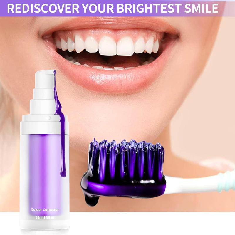 Hanywil V34 Purple Toothpaste for Teeth Whitening , Purple Toothpaste Whitening, smilekit V34 Color Corrector Serum, Stain Removing smilekit 30-90ML