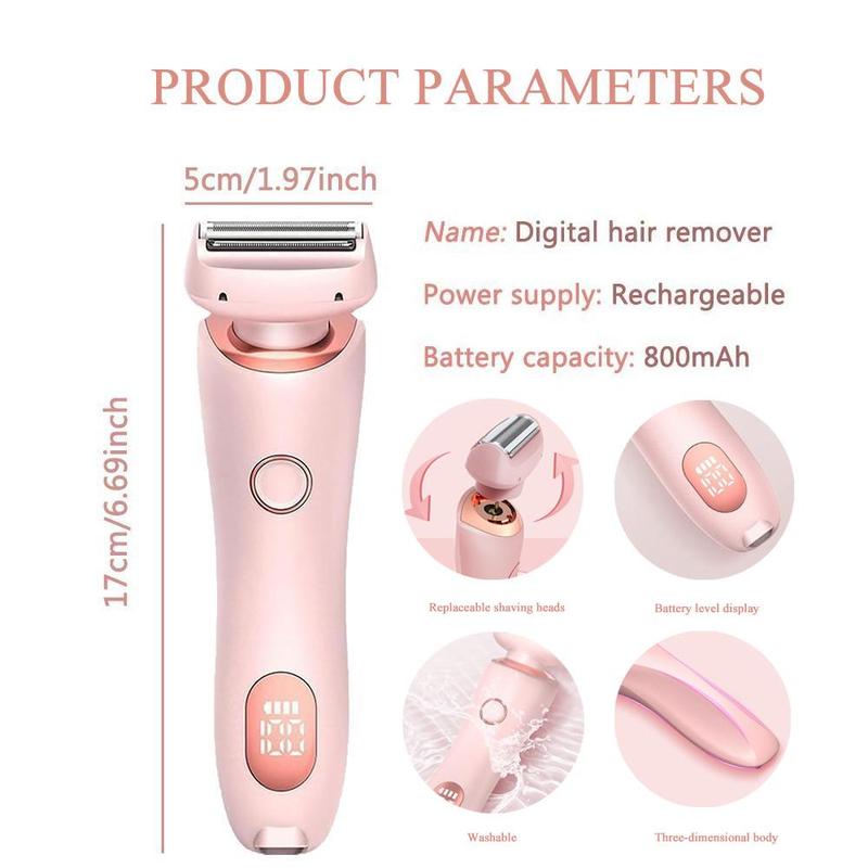 2 in 1 Electric Shaver, 1 Box Rechargeable Electric Hair Remover with Accessories, Body Hair Trimmer for Legs, Arms, Body, Underarm Hair Trimmer