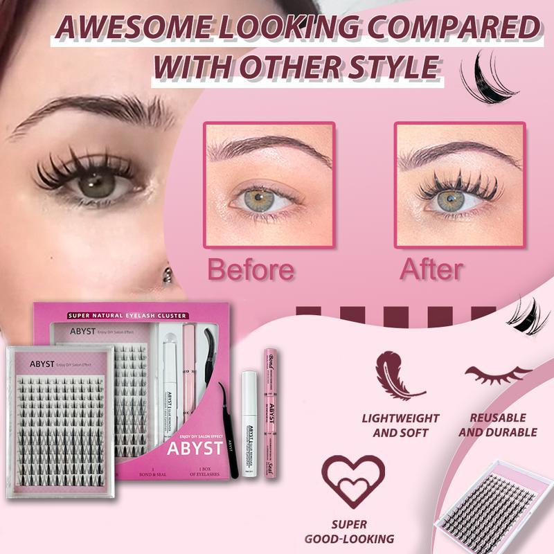 ABYST Fairy | Manga C Curl Wet Look DIY Lashes Extension Kit and Lash Clusters 8-16mm | Bond Seal and Remover Eyelash Makeup Eyelashes Cosmetic | Anime Style Lashes Lash Extensions Eyelashes Extensions Tweezer Eyelash Extensions Eyelash Extension