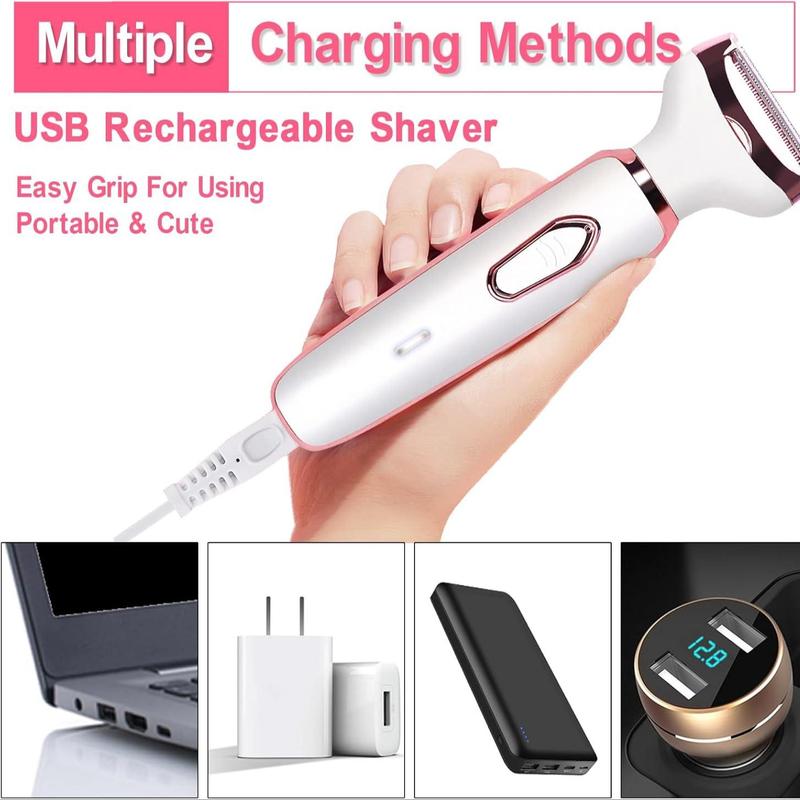 4 in 1 Electric Shaver for Women, 1 Set Portable Rechargeable Hair Removal Shaver, Automatic Body Hair Trimmer, Hair Removal Tool for Women, Body Hair Shaver, Personal Care Appliances