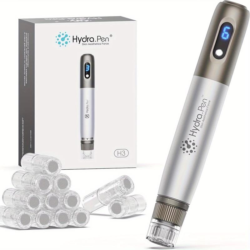 Dr.Pen Hydra Pen H3 With 12pcs Round nano replacement cartridges  Professional Automatic Wireless  water light introduction pen Adjustable Liquid Output, Leakproof Design （Needle length 0.1mm）