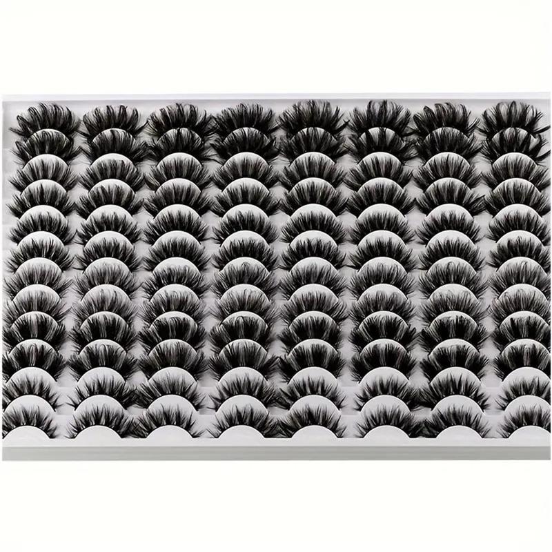 Mixed Fluffy Curly Fake Eyelashes (48 Pairs), Eye-catching Thick 5D Wispy Strip False Eyelashes, Eyelashes Extensions Suitable for Work, Dating, Queuing, Stage, and Multiple Occasions