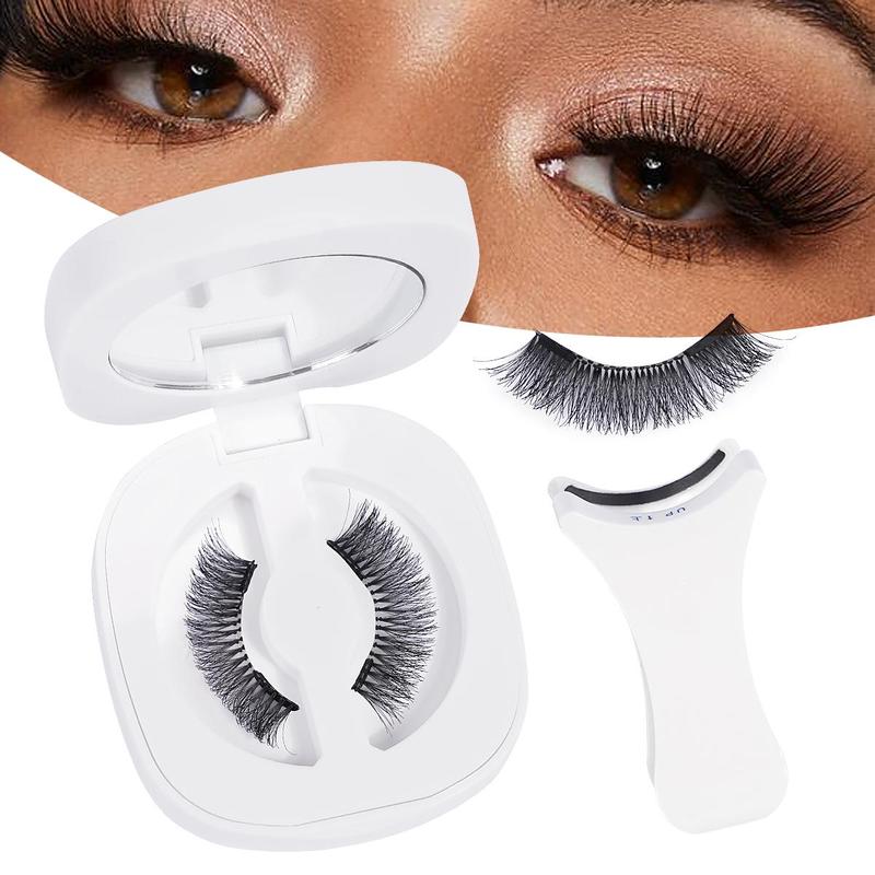 Magnetic Fake Eyelash Kit for Lash Extensions, 1 Set Reusable No Glue Fake Eyelashes with Professional Applicator Tweezers, Natural Long Fluffy Soft False Eyelash for Women Makeup